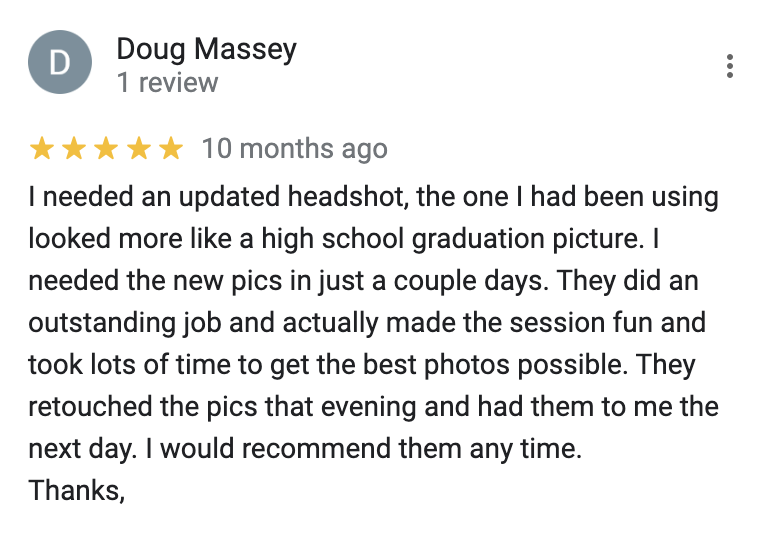 Five-star client review screenshot 3